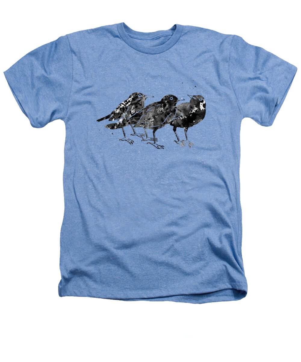 Crow Heathers T-Shirt featuring the digital art Crow,Raven Birds #2 by Erzebet S