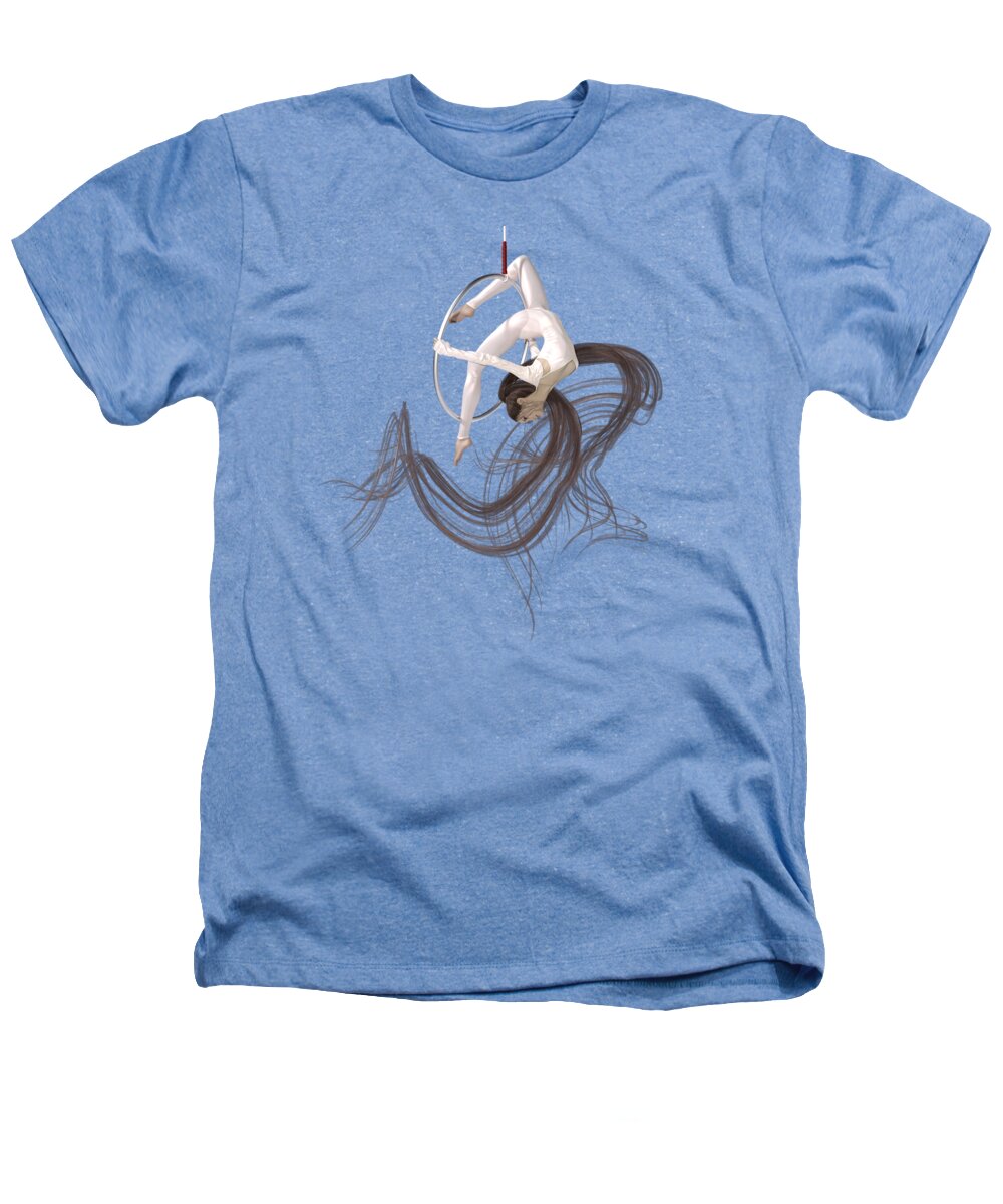 Hoop Heathers T-Shirt featuring the digital art Aerial Hoop Dancing Hanging in the Balance by Betsy Knapp