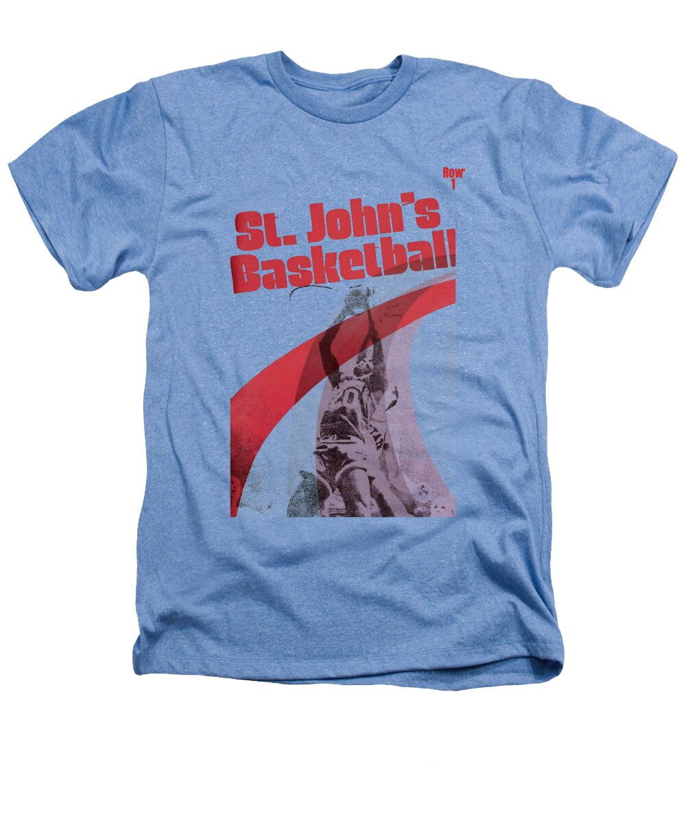College Basketball Heathers T-Shirt featuring the mixed media 1980 St. John's Basketball Art by Row One Brand