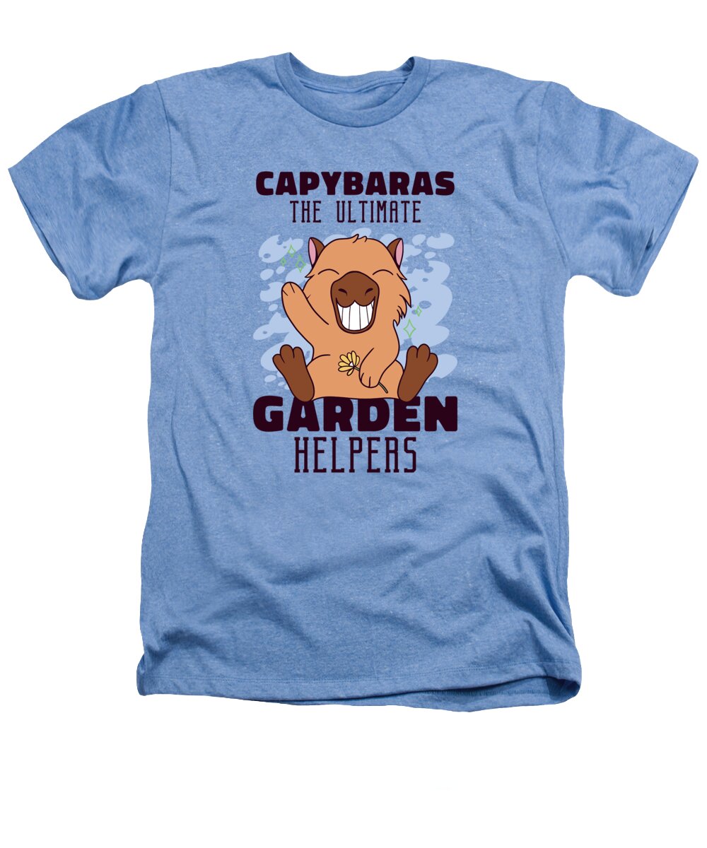 Gardening Heathers T-Shirt featuring the digital art Gardening Capybara Garden Planting Gardener #4 by Toms Tee Store