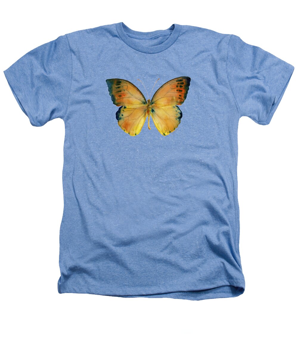 Leucippe Heathers T-Shirt featuring the painting 53 Leucippe Detanii Butterfly by Amy Kirkpatrick