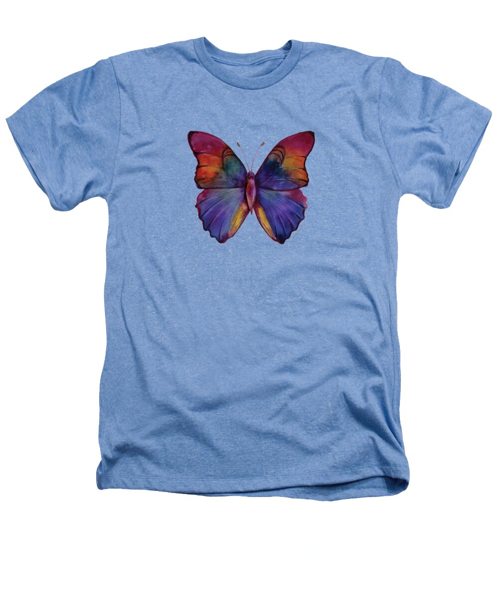 Red Heathers T-Shirt featuring the painting 13 Narcissus Butterfly by Amy Kirkpatrick