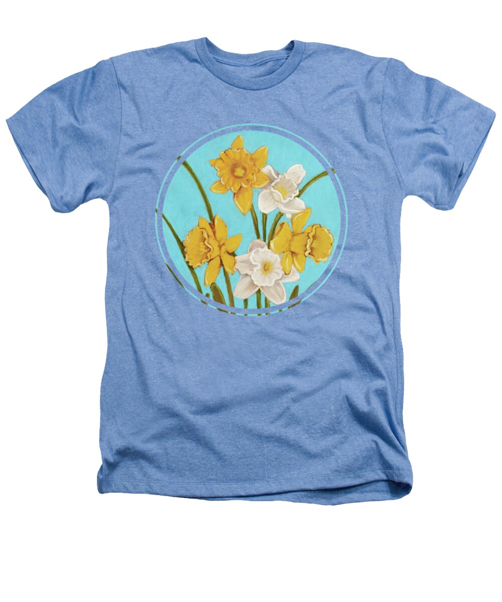 Daffodil Heathers T-Shirt featuring the painting Daffodils by Anastasiya Malakhova