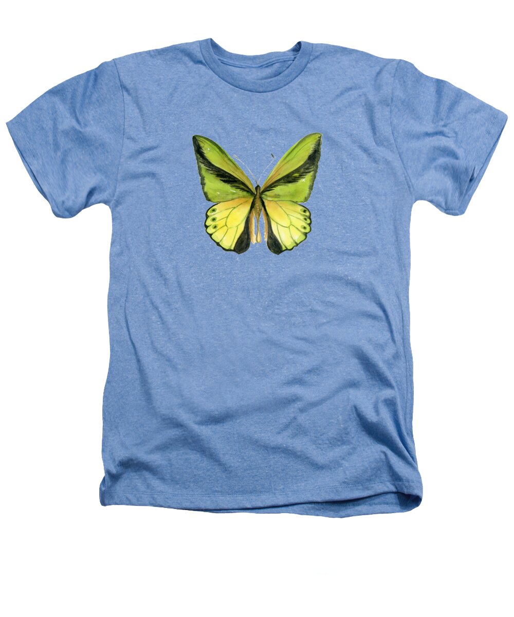 Goliath Butterfly Heathers T-Shirt featuring the painting 8 Goliath Birdwing Butterfly by Amy Kirkpatrick