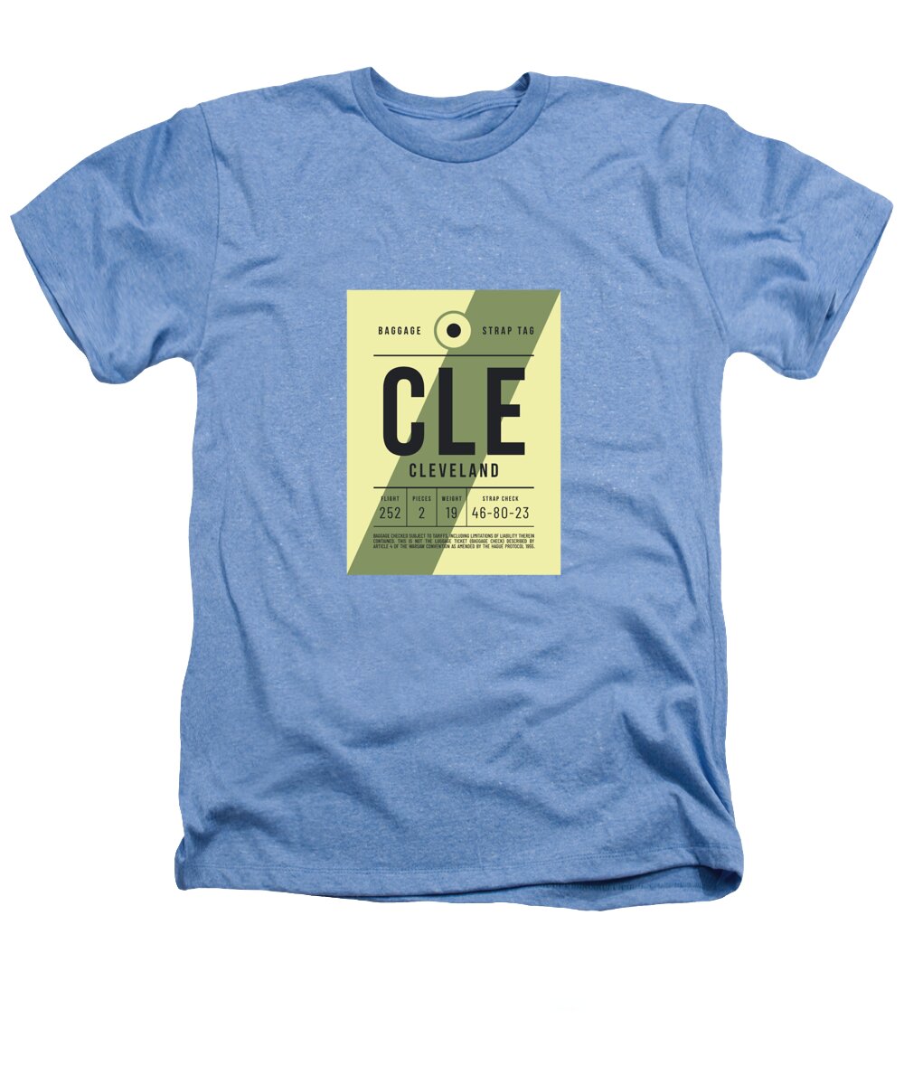 Airline Heathers T-Shirt featuring the digital art Luggage Tag E - CLE Cleveland USA by Organic Synthesis