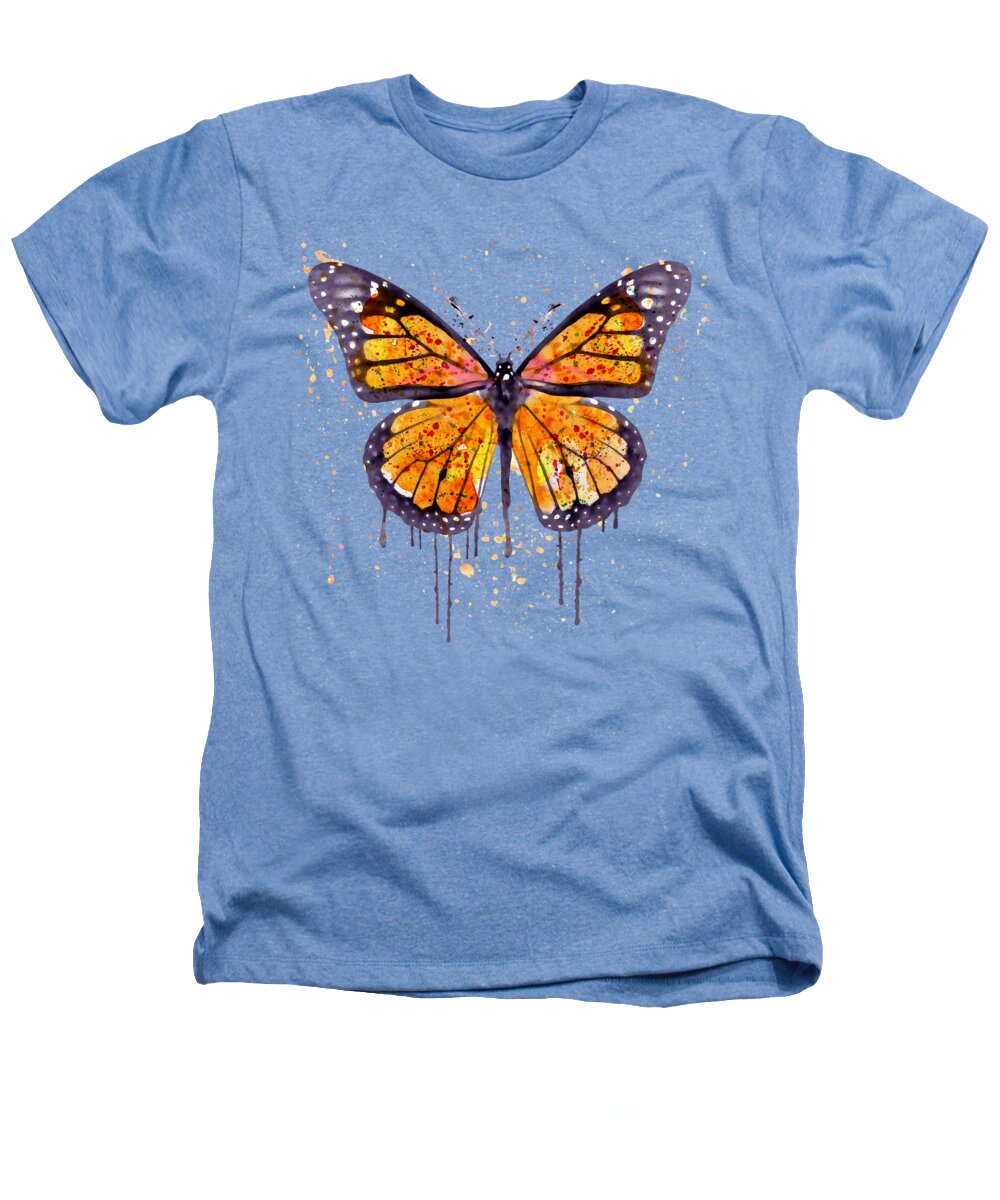 Marian Voicu Heathers T-Shirt featuring the painting Monarch Butterfly watercolor by Marian Voicu