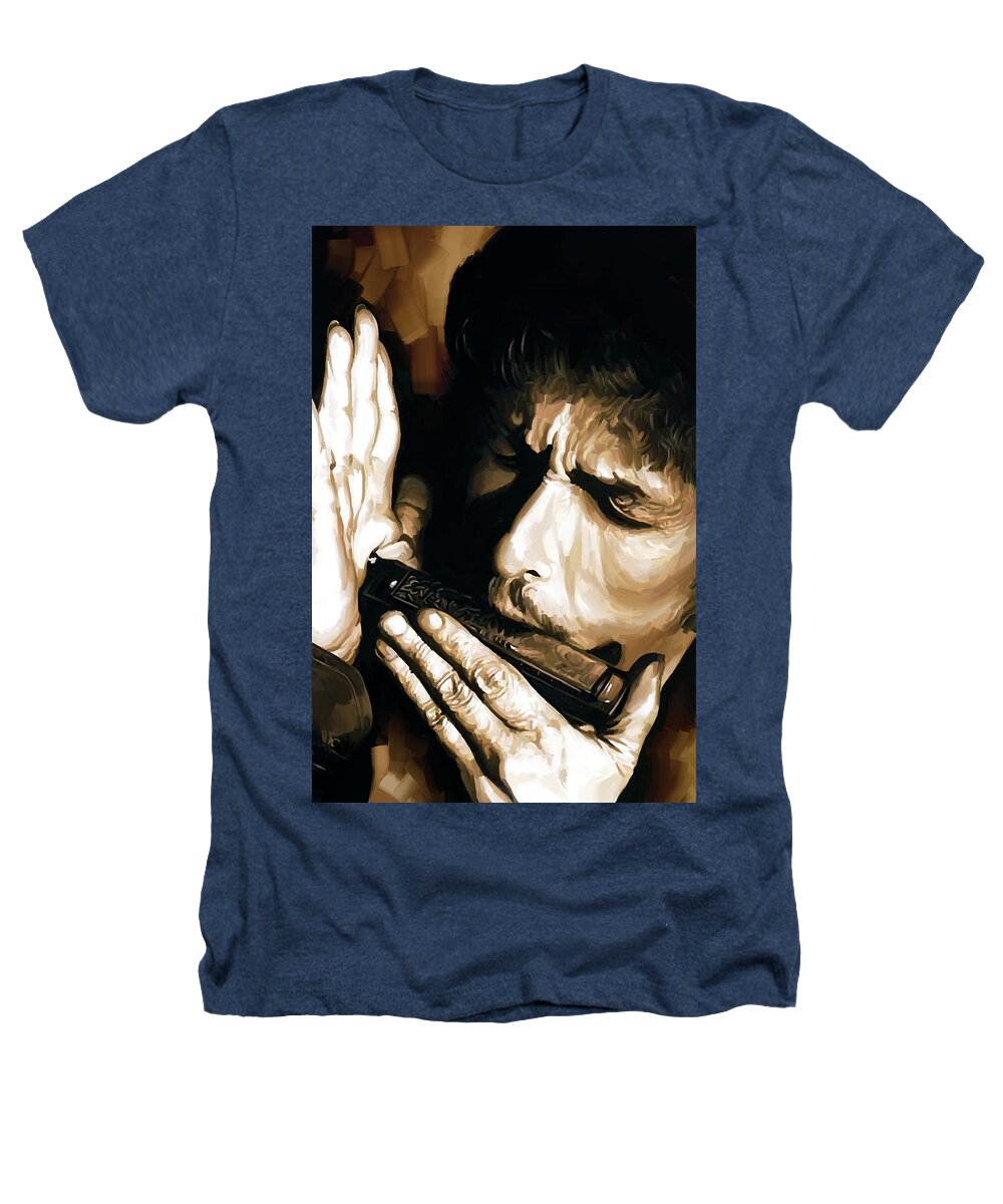 Bob Dylan Paintings Heathers T-Shirt featuring the painting Bob Dylan Artwork 2 by Sheraz A