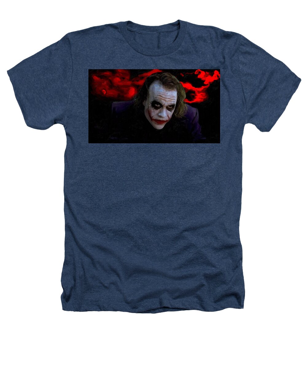 Joker Heathers T-Shirt featuring the digital art Heath Ledger as Joker by Geet Anjali