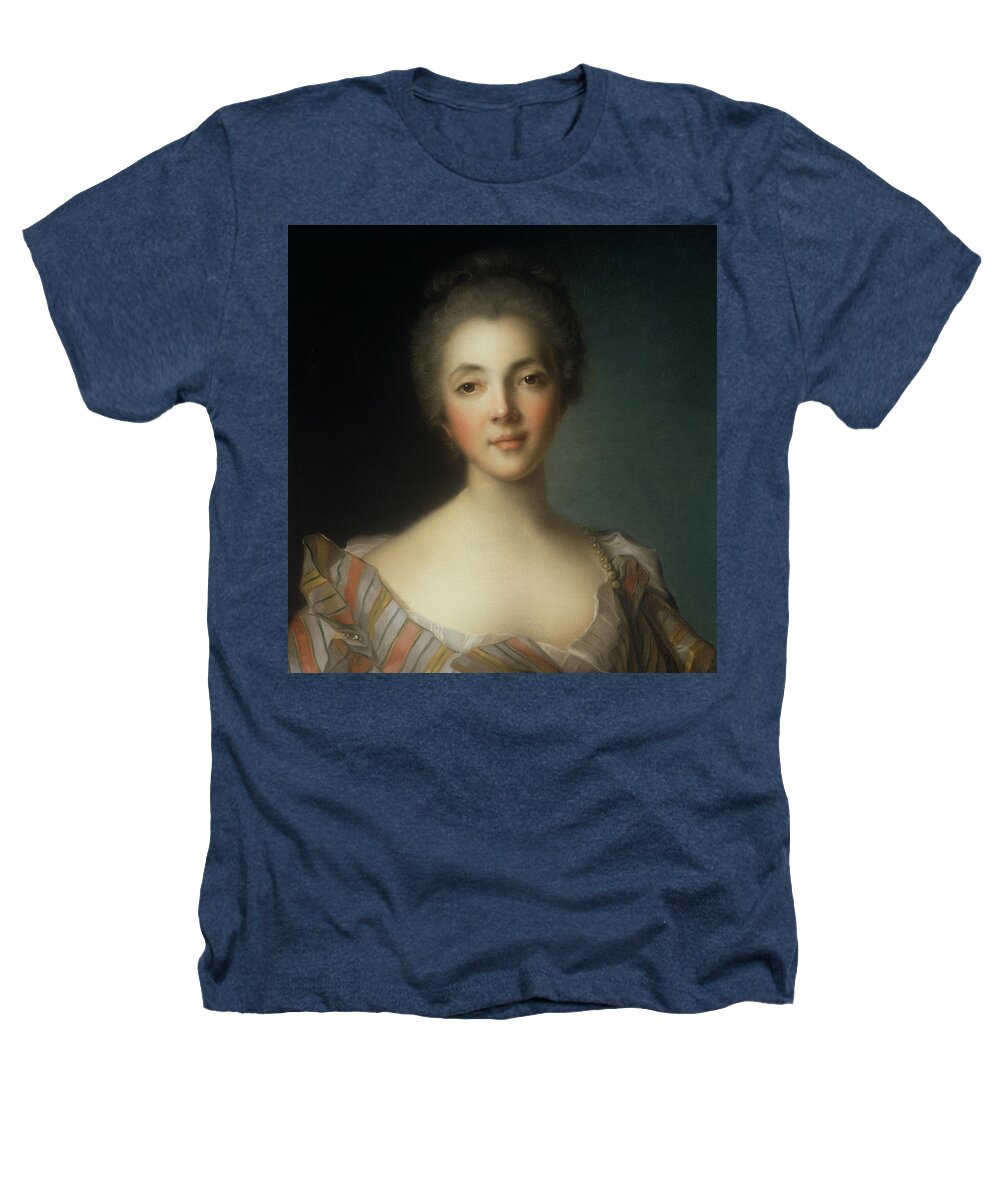 Nee Marie-louise-madeleine De Fontaine Heathers T-Shirt featuring the painting Portrait Of Madame Dupin by Jean-Marc Nattier