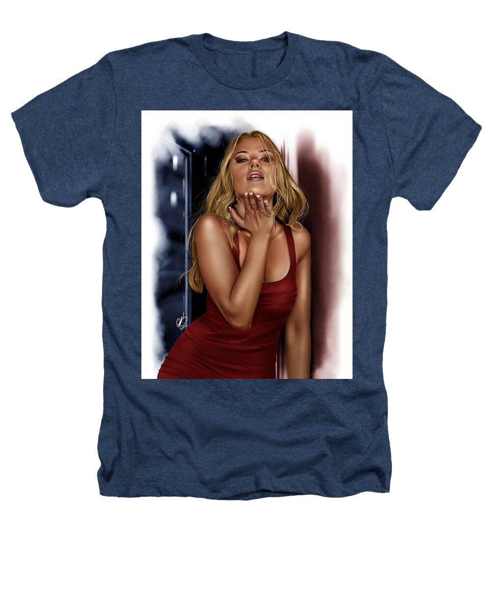 Pete Heathers T-Shirt featuring the painting Scarlett Study by Pete Tapang