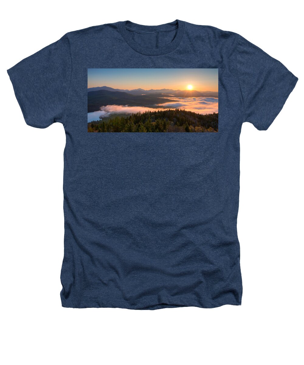 Photography Heathers T-Shirt featuring the photograph Sunrise Over The Adirondack High Peaks by Panoramic Images