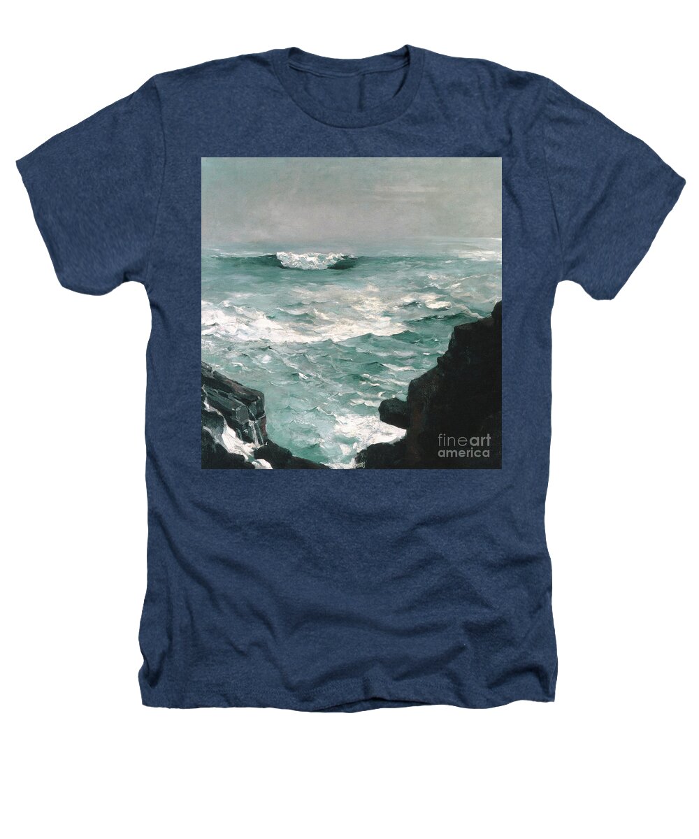 Homer Heathers T-Shirt featuring the painting Cannon Rock, 1895 by Winslow Homer