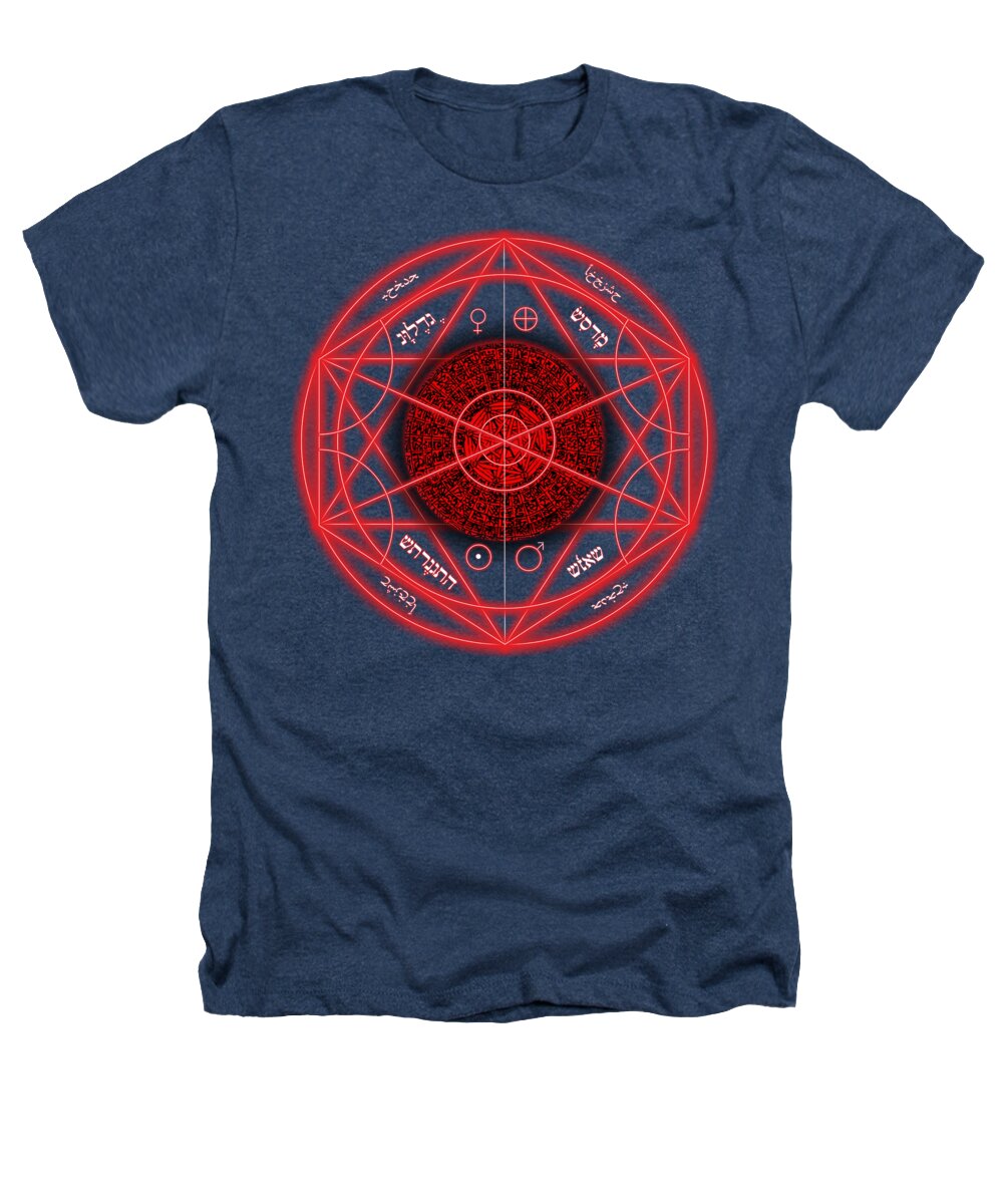 Occult Heathers T-Shirt featuring the digital art Occult Magick Symbol on Red by Pierre Blanchard #1 by Esoterica Art Agency
