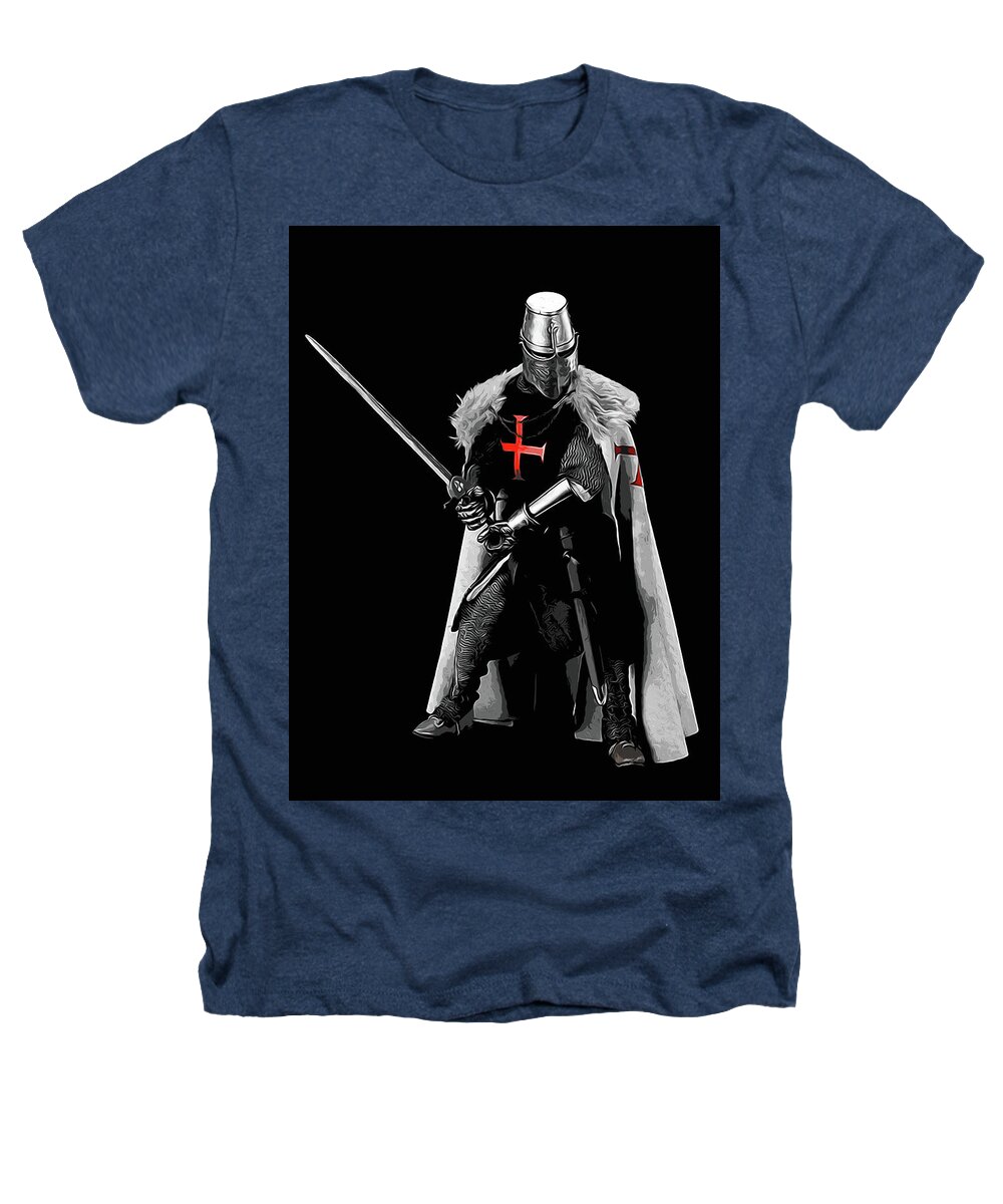Templar Sergeant Heathers T-Shirt featuring the painting Ancient Templar Knight - 05 by AM FineArtPrints