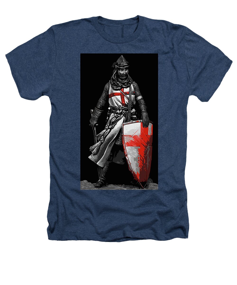 Ancient Templar Heathers T-Shirt featuring the painting Ancient Templar Knight - 07 by AM FineArtPrints