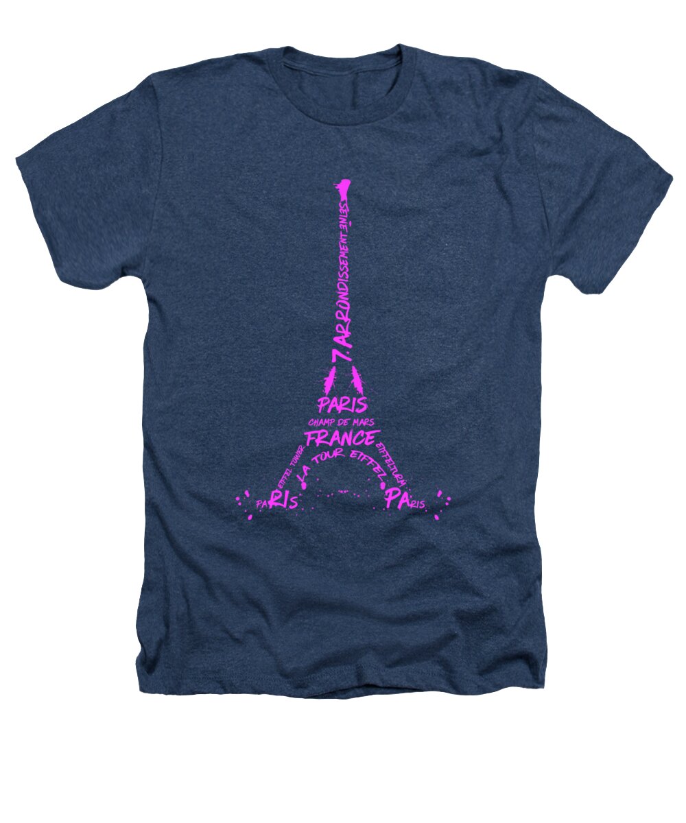 Paris Heathers T-Shirt featuring the digital art Digital-Art Eiffel Tower pink by Melanie Viola