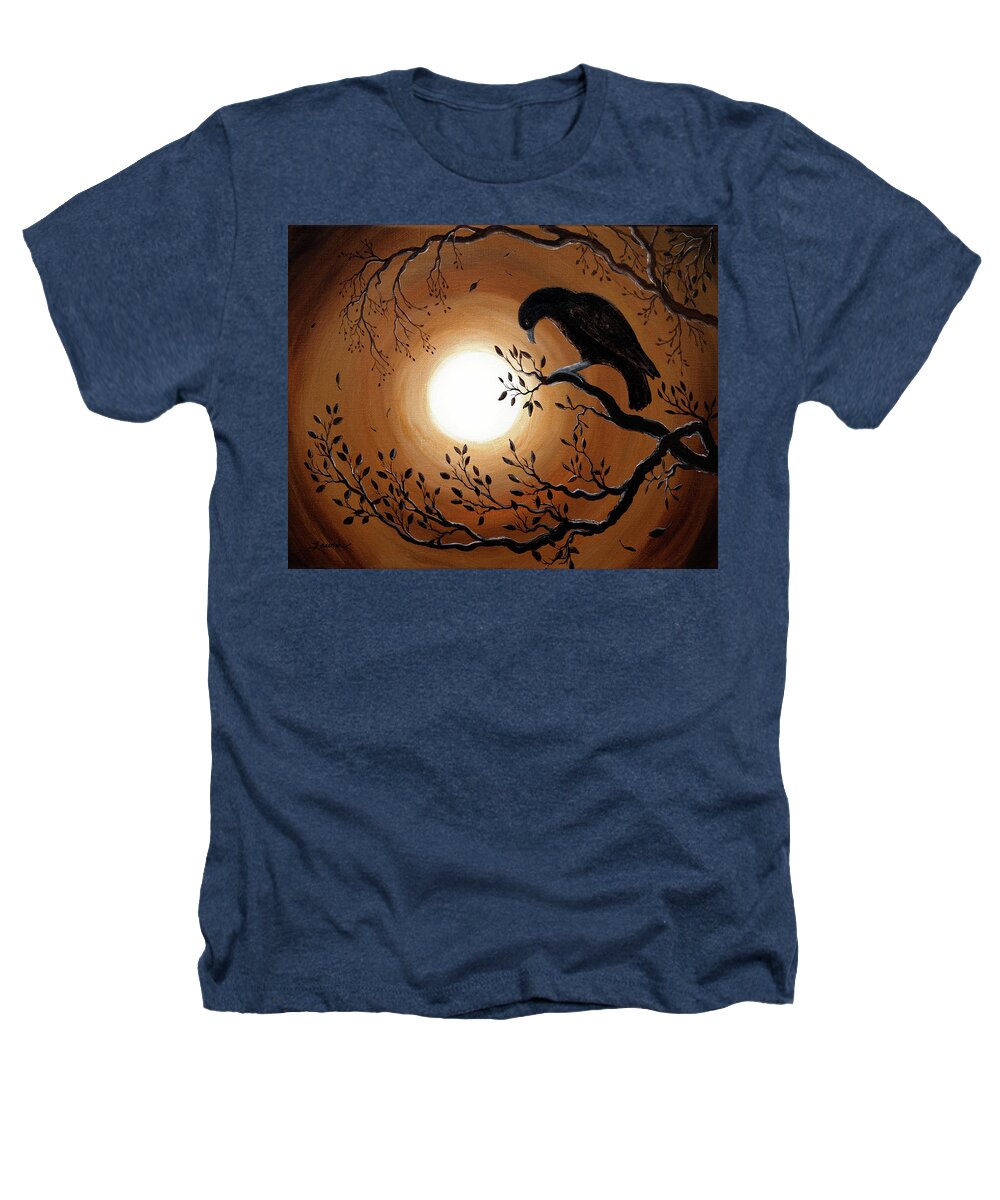 Moon Heathers T-Shirt featuring the painting Ominous Bird of Yore by Laura Iverson