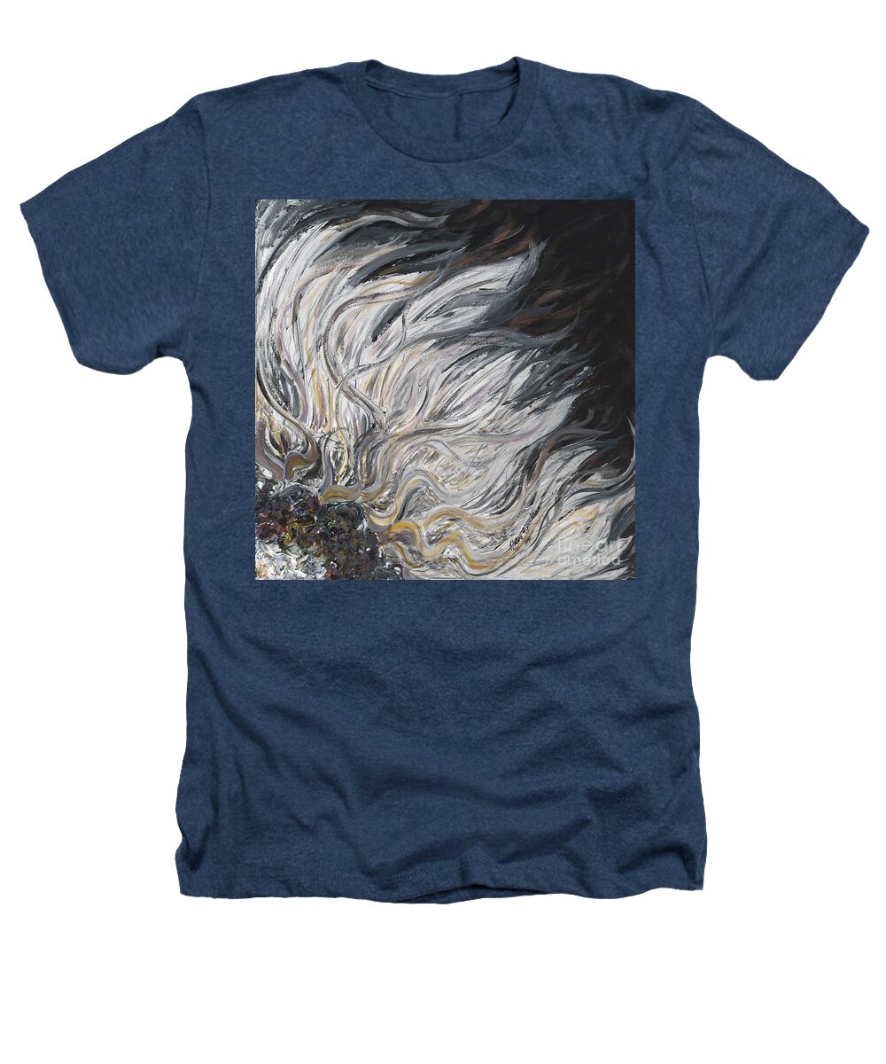 White Heathers T-Shirt featuring the painting Textured White Sunflower by Nadine Rippelmeyer