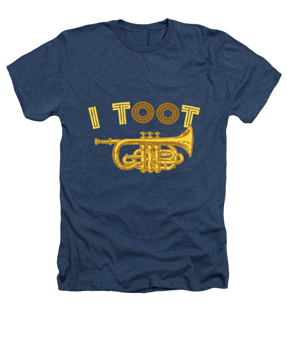 Drum Heathers T-Shirt featuring the digital art I Toot Trumpets Music Instrument #2 by Mister Tee