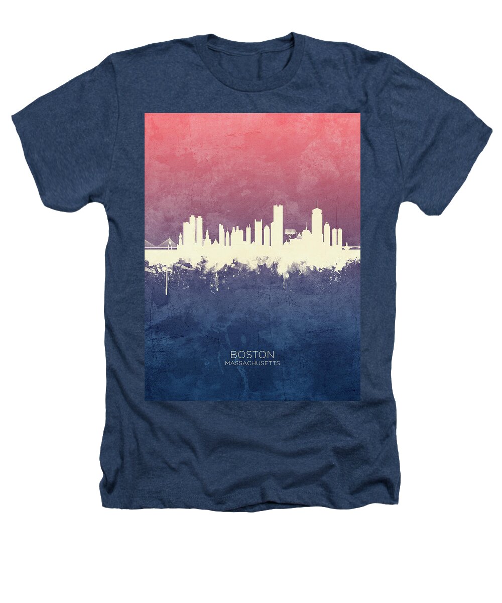 Boston Heathers T-Shirt featuring the digital art Boston Massachusetts Skyline #33 by Michael Tompsett