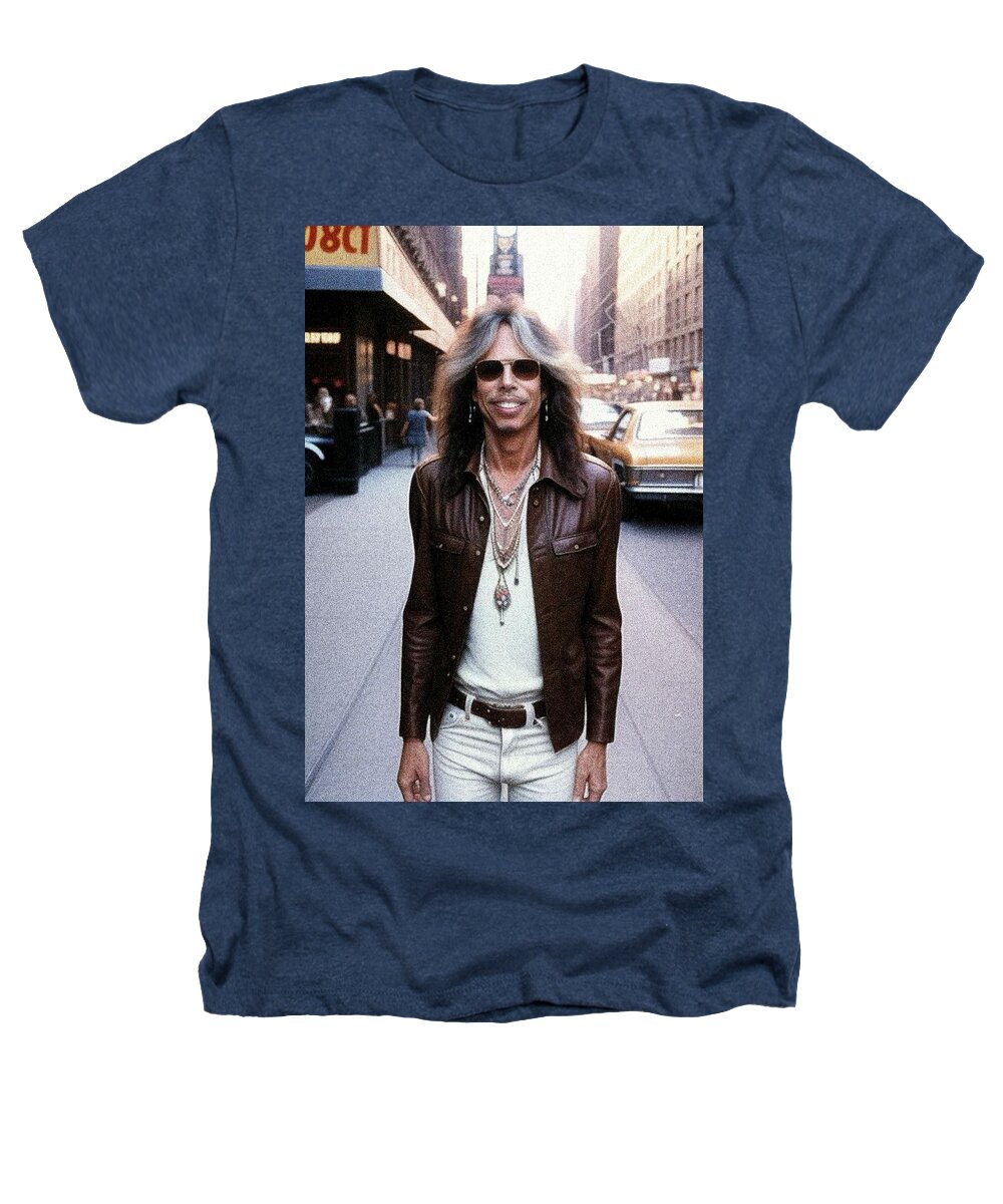 Steven Heathers T-Shirt featuring the digital art Steven Tyler, Music Legend #1 by Esoterica Art Agency