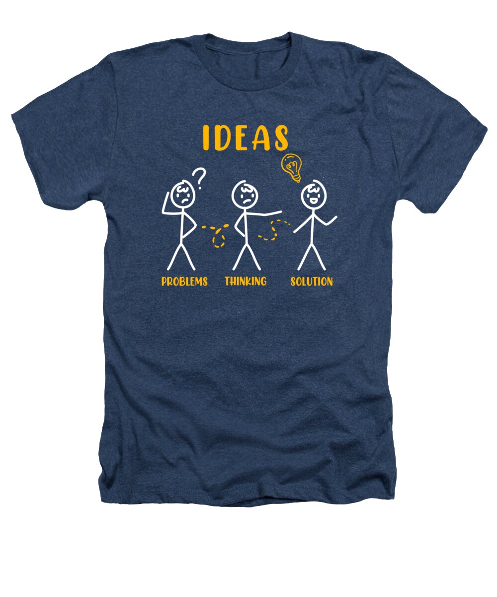 Problem Heathers T-Shirt featuring the digital art Problem Thinking Stick Figure Solution Thinker #2 by Toms Tee Store