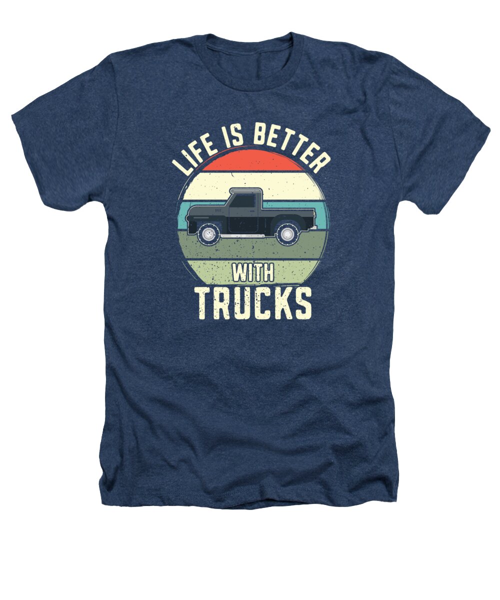 Truck Heathers T-Shirt featuring the digital art Pick Up Vintage Wagon Pickup Truck 4x4 #5 by Toms Tee Store
