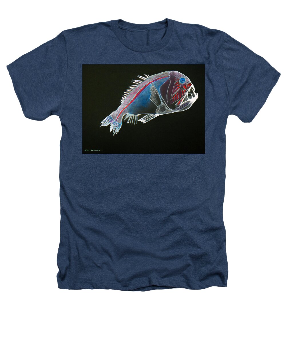 Fossil Heathers T-Shirt featuring the drawing From The Abyss by Sergey Bezhinets