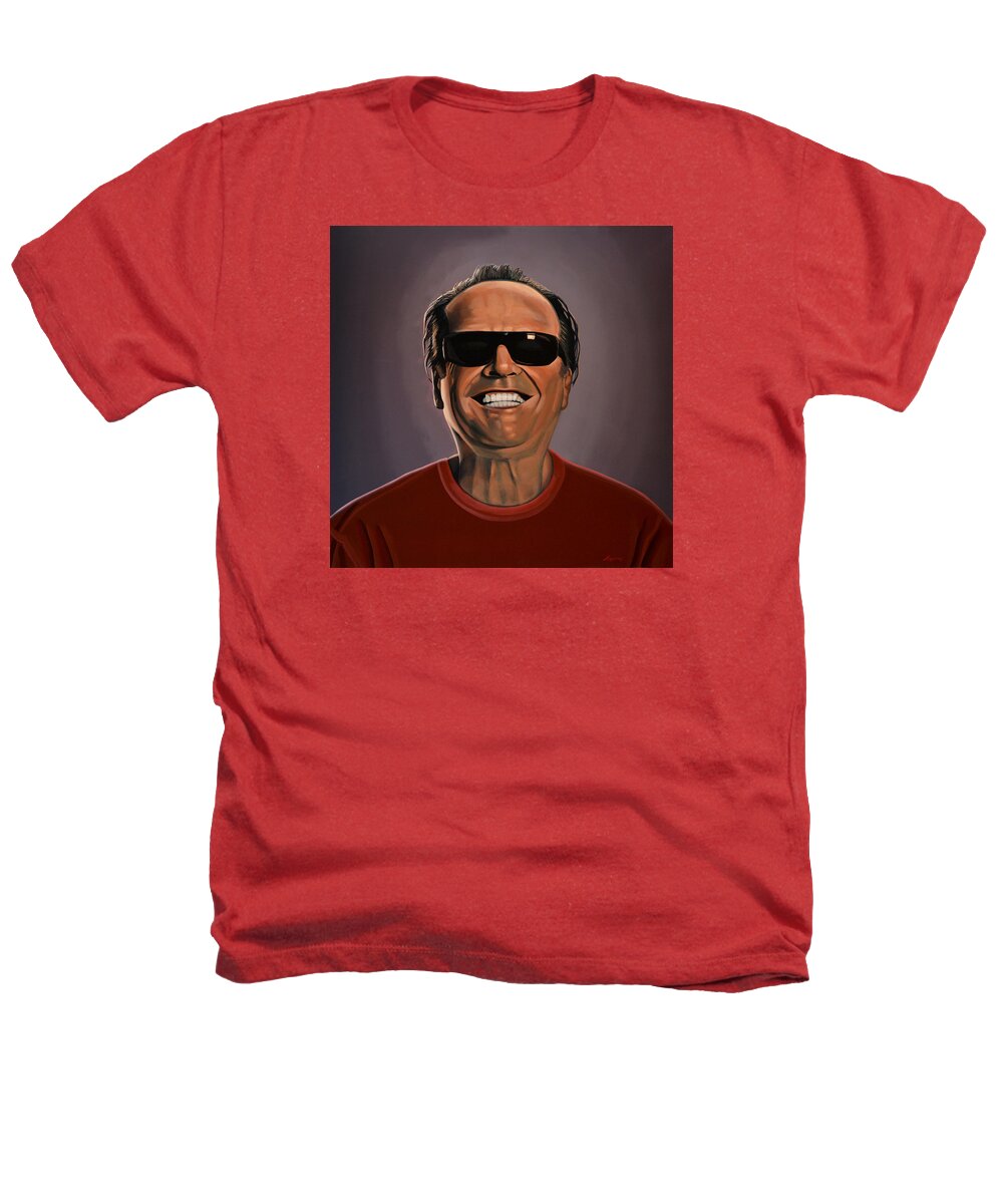 Jack Nicholson Heathers T-Shirt featuring the painting Jack Nicholson 2 by Paul Meijering