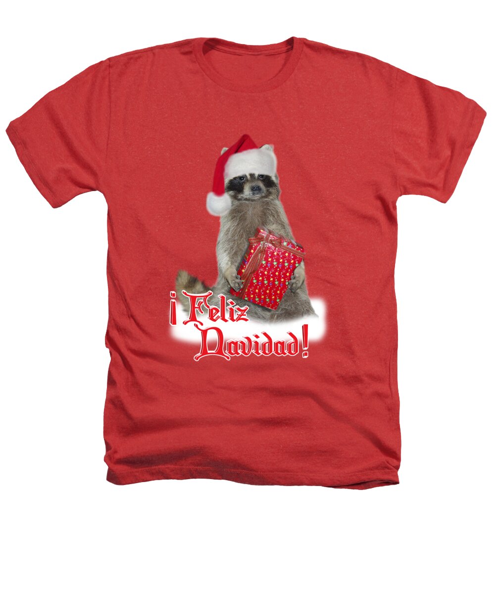 Feliz Navidad Heathers T-Shirt featuring the digital art Feliz Navidad - Raccoon by Gravityx9 Designs