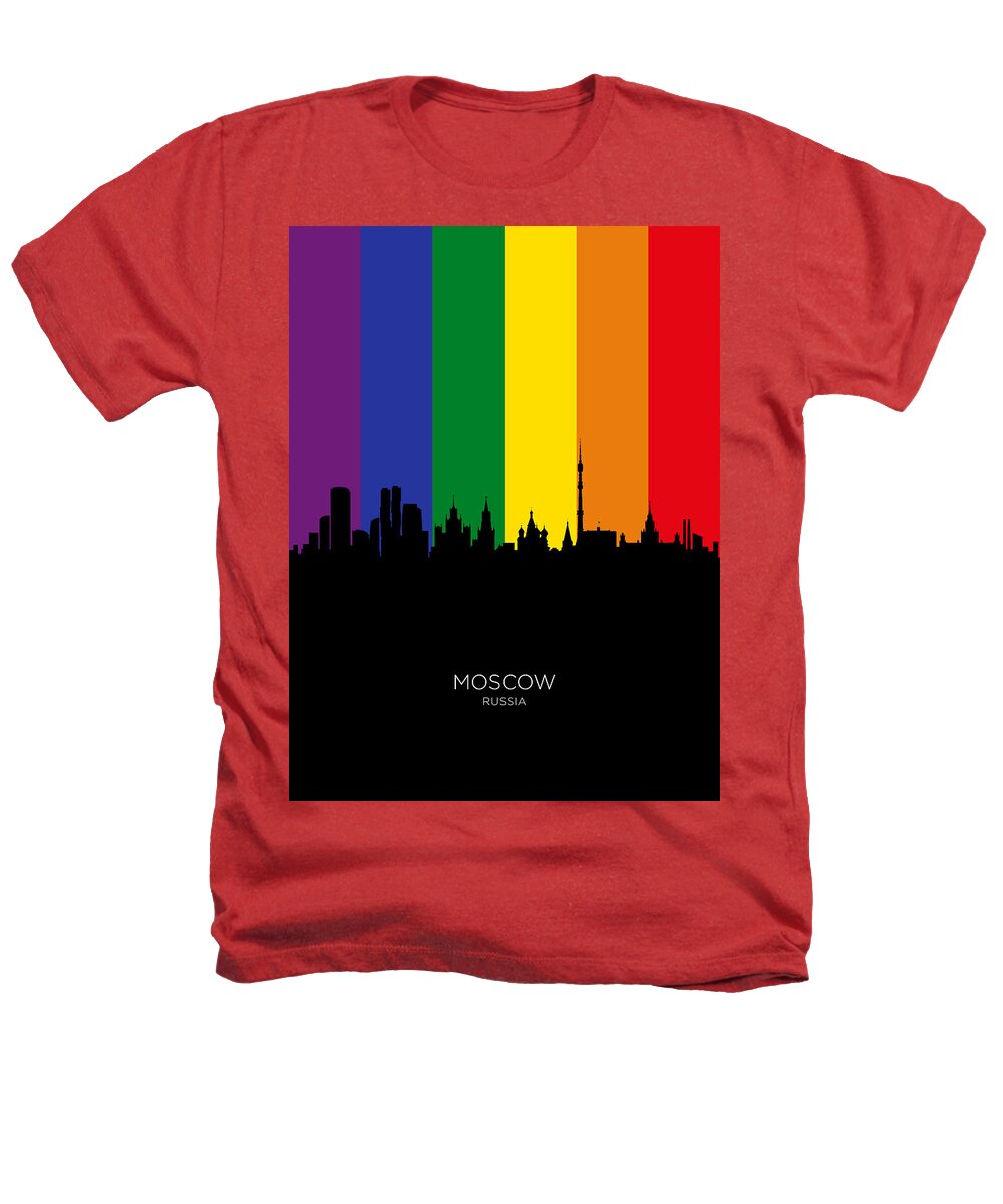 Moscow Heathers T-Shirt featuring the digital art Moscow Russia Skyline #99 by Michael Tompsett
