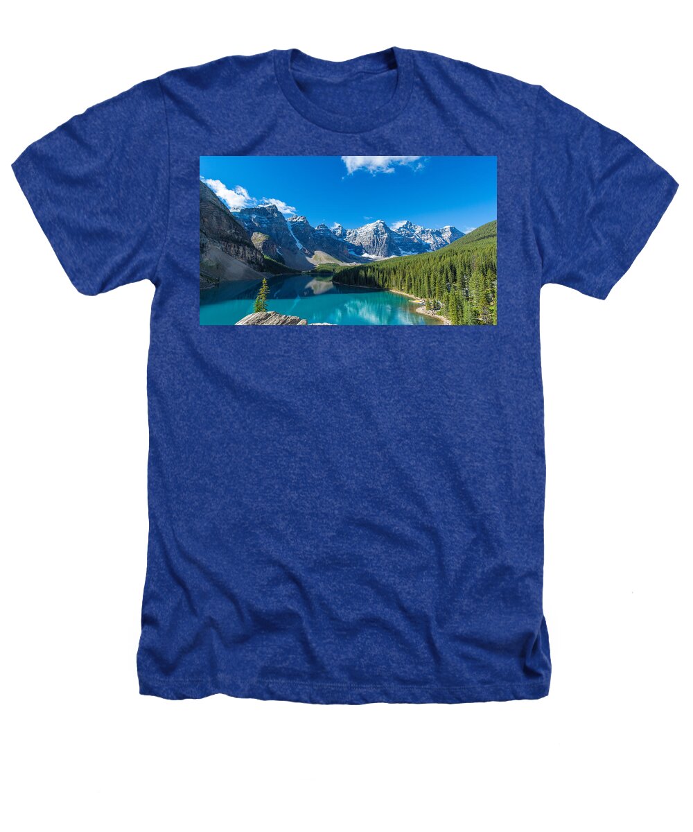 Photography Heathers T-Shirt featuring the photograph Moraine Lake At Banff National Park by Panoramic Images