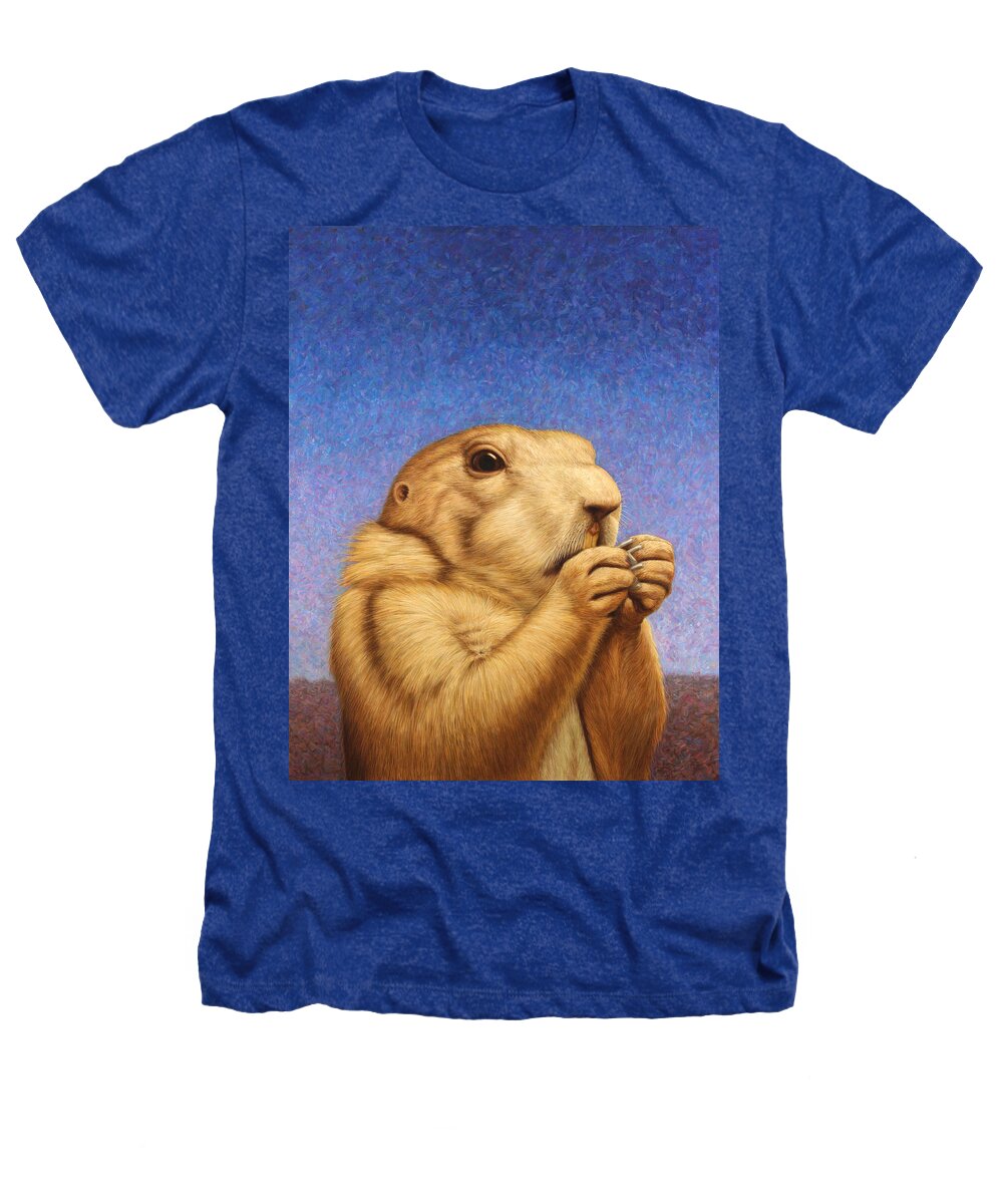 Prairie Dog Heathers T-Shirt featuring the painting Prairie Dog by James W Johnson