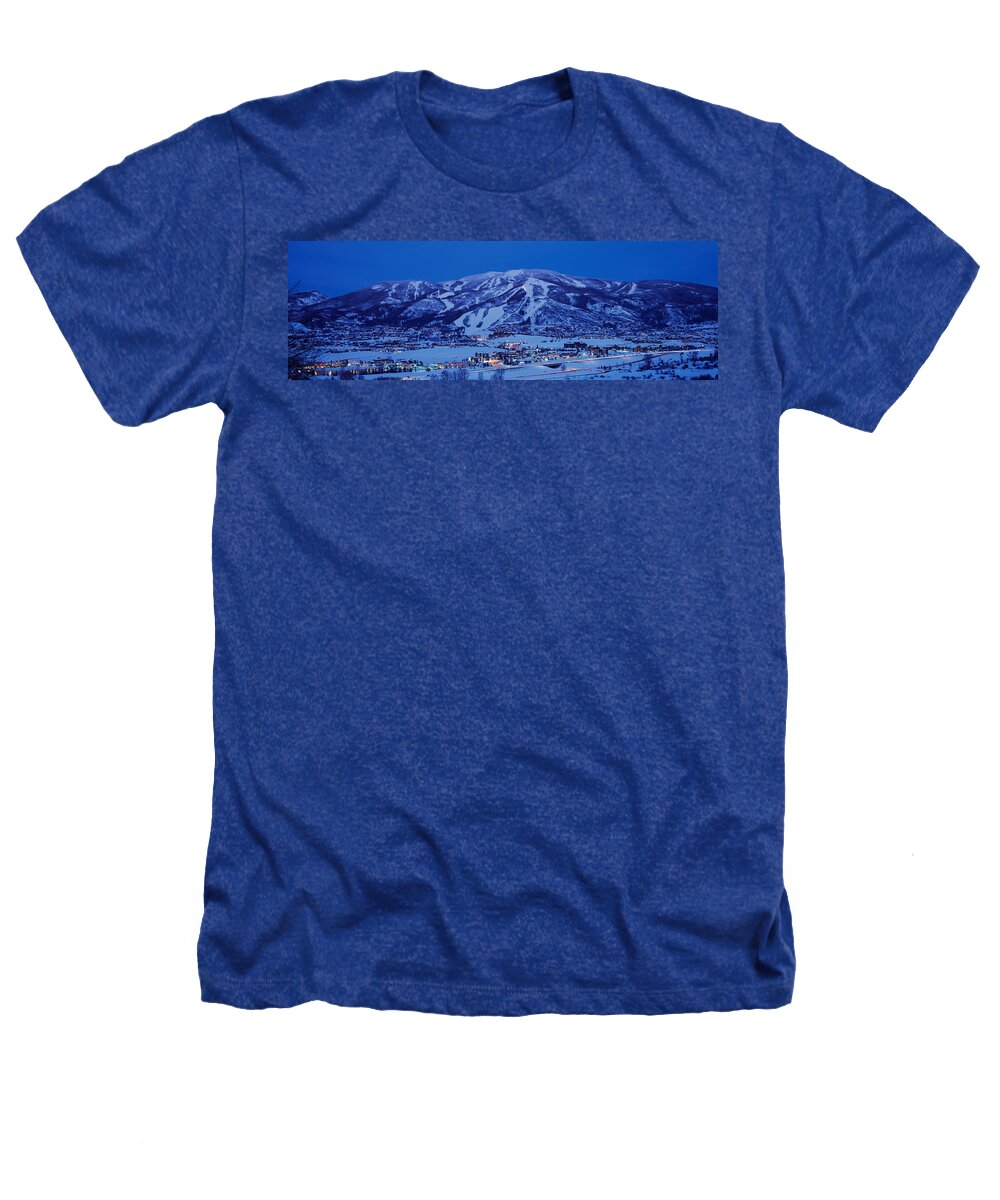 Photography Heathers T-Shirt featuring the photograph Tourists At A Ski Resort, Mt Werner by Panoramic Images