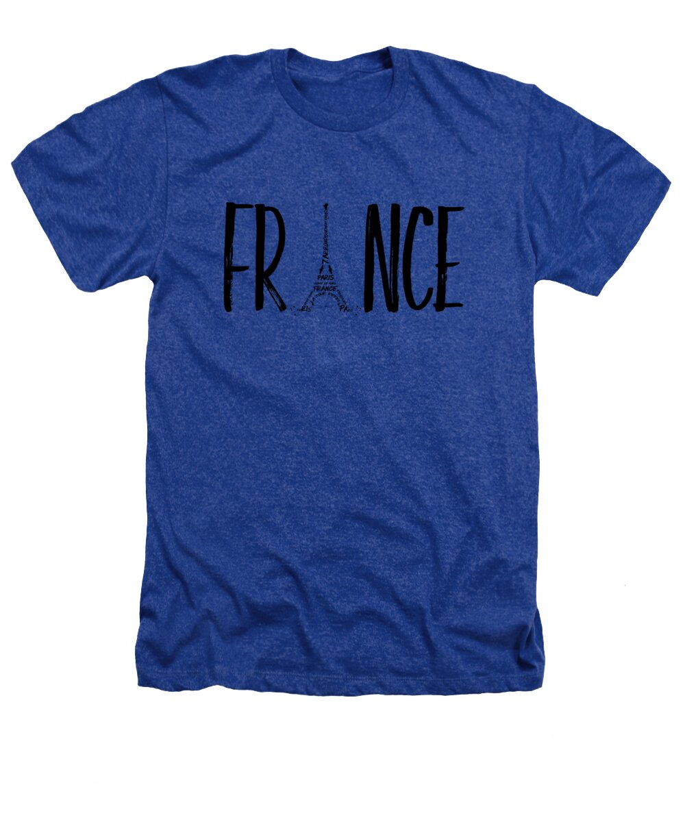 Paris Heathers T-Shirt featuring the digital art FRANCE Typography by Melanie Viola