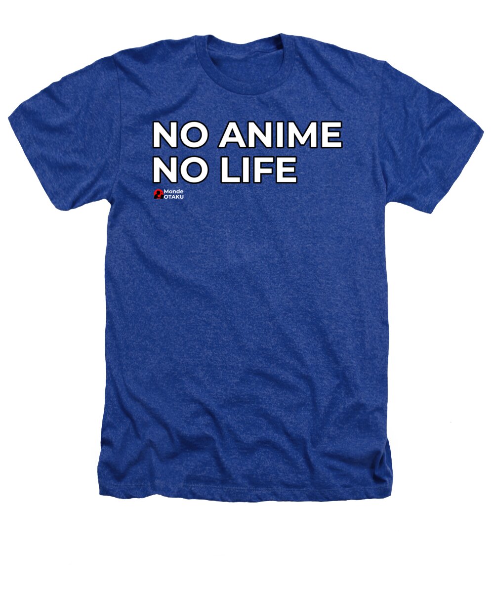 Anime Heathers T-Shirt featuring the digital art Dark Grey NO anime NO life by Lotus Leafal