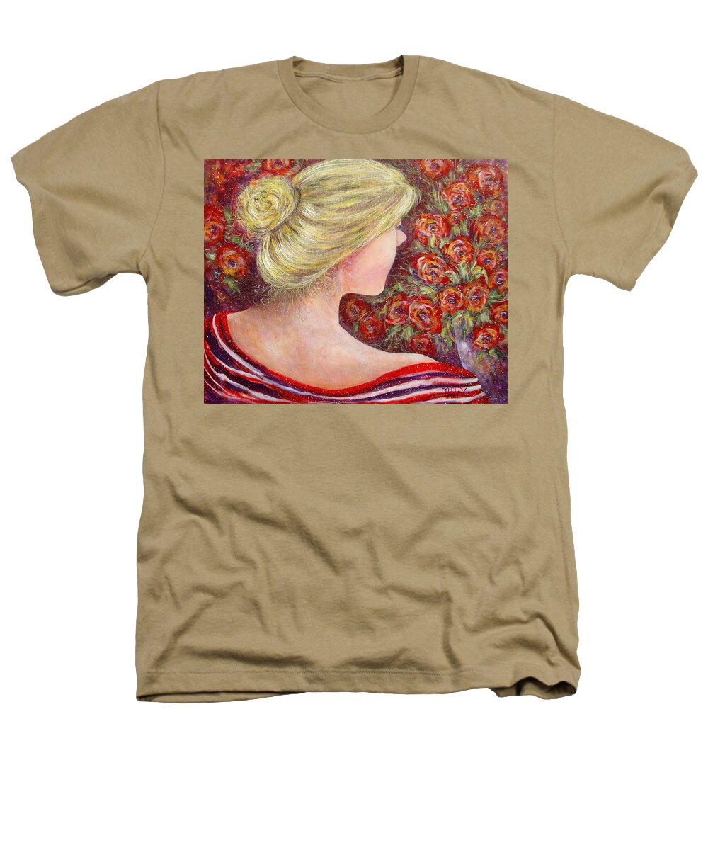 Female Heathers T-Shirt featuring the painting Red Scented Roses by Natalie Holland