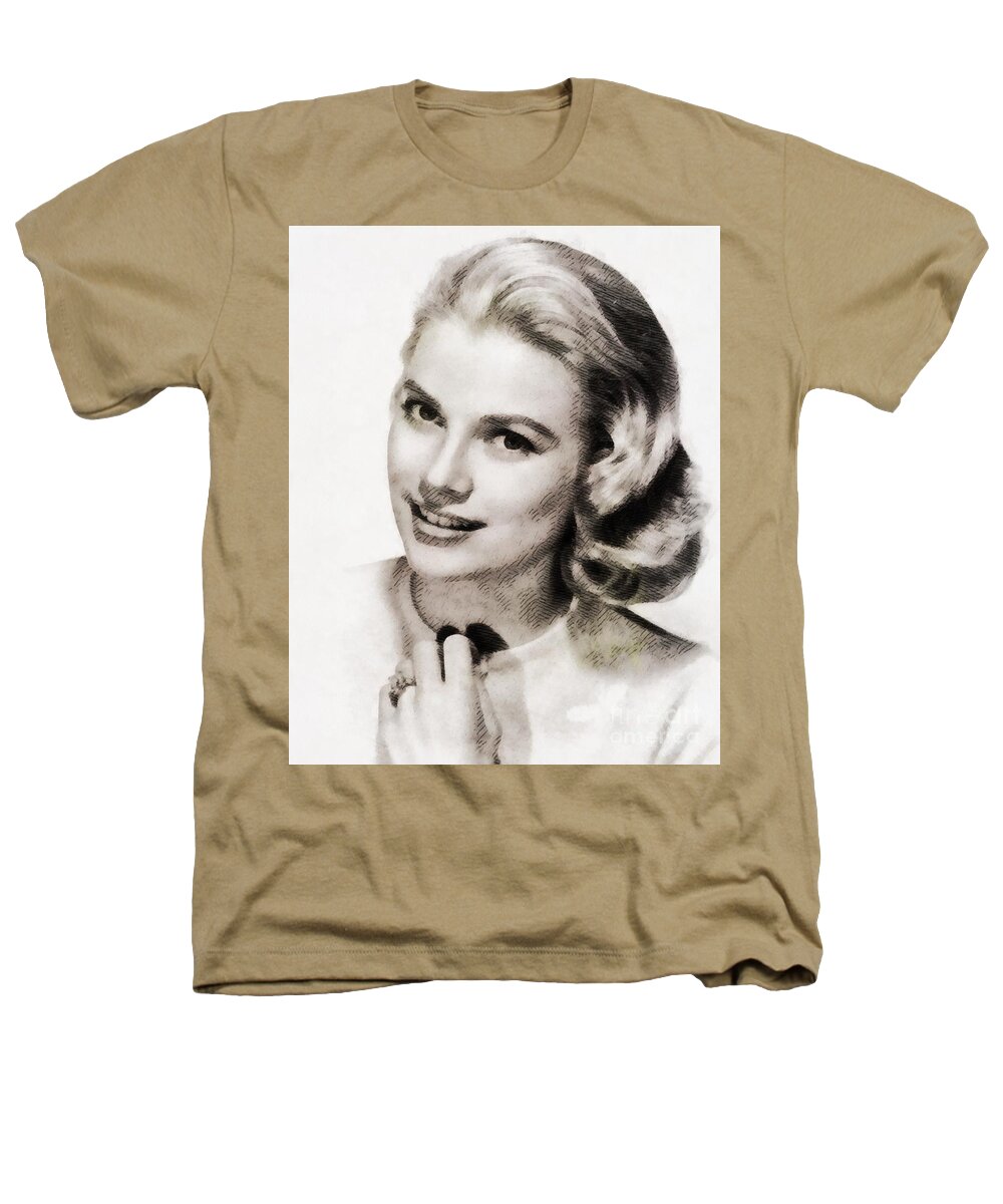 Hollywood Heathers T-Shirt featuring the painting Grace Kelly, Vintage Hollywood Actress #3 by Esoterica Art Agency