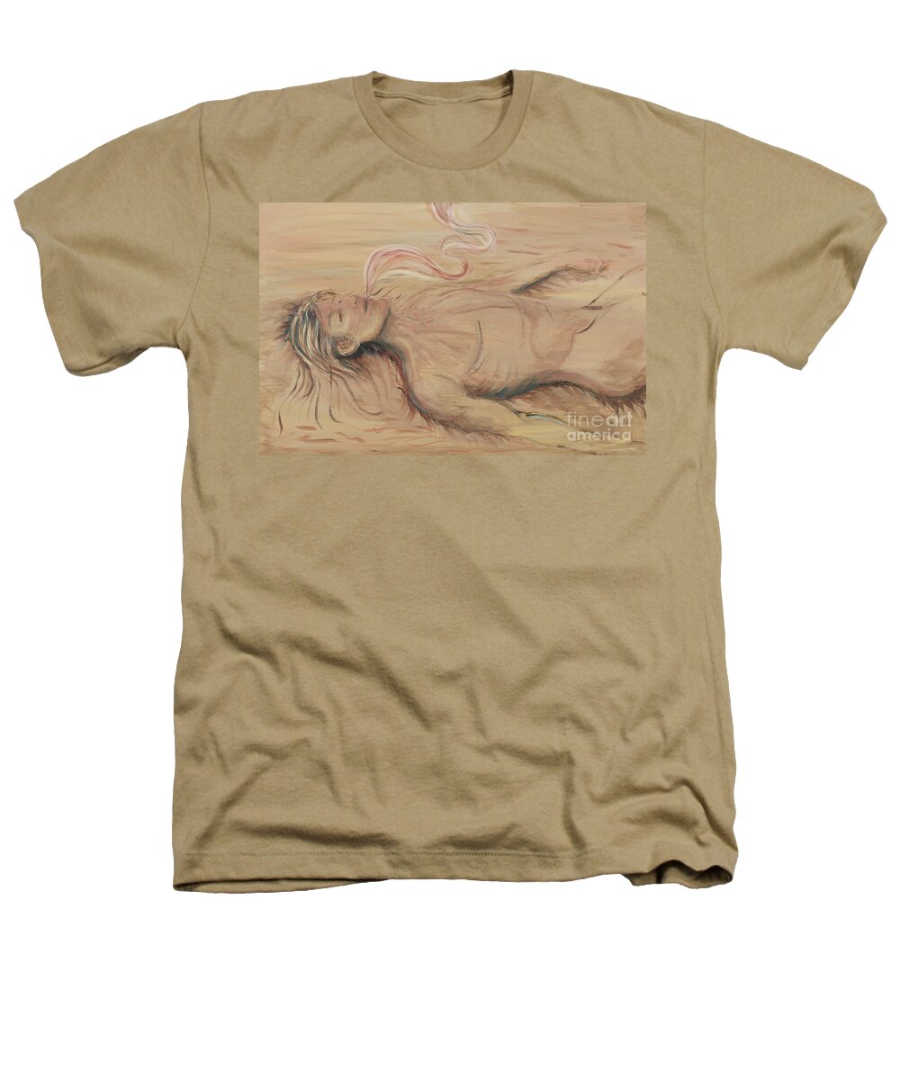 Adam Heathers T-Shirt featuring the painting Adam and the Breath of God by Nadine Rippelmeyer