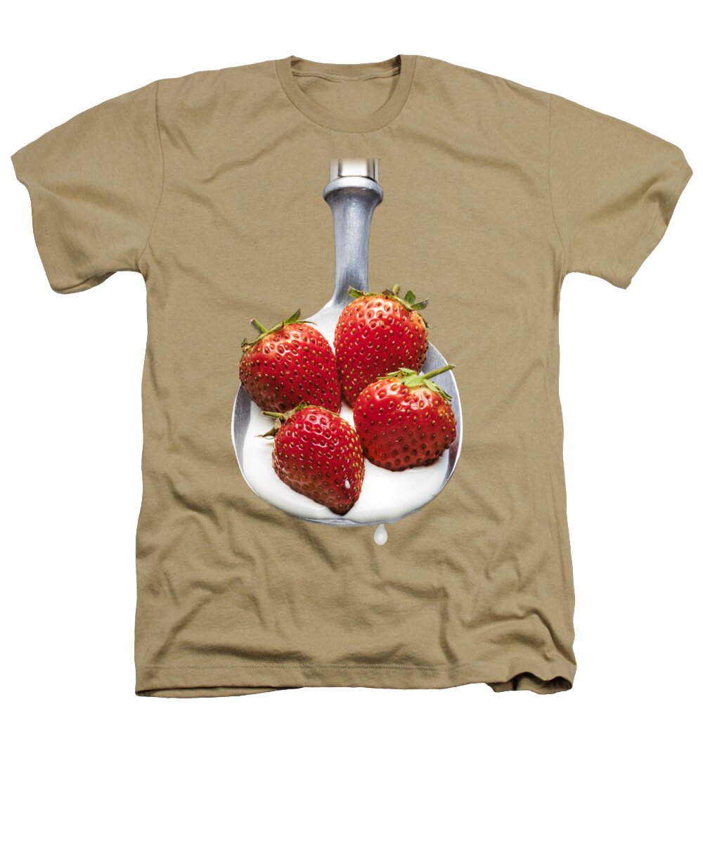 Strawberries Heathers T-Shirt featuring the photograph Strawberries n Cream by Jon Delorme