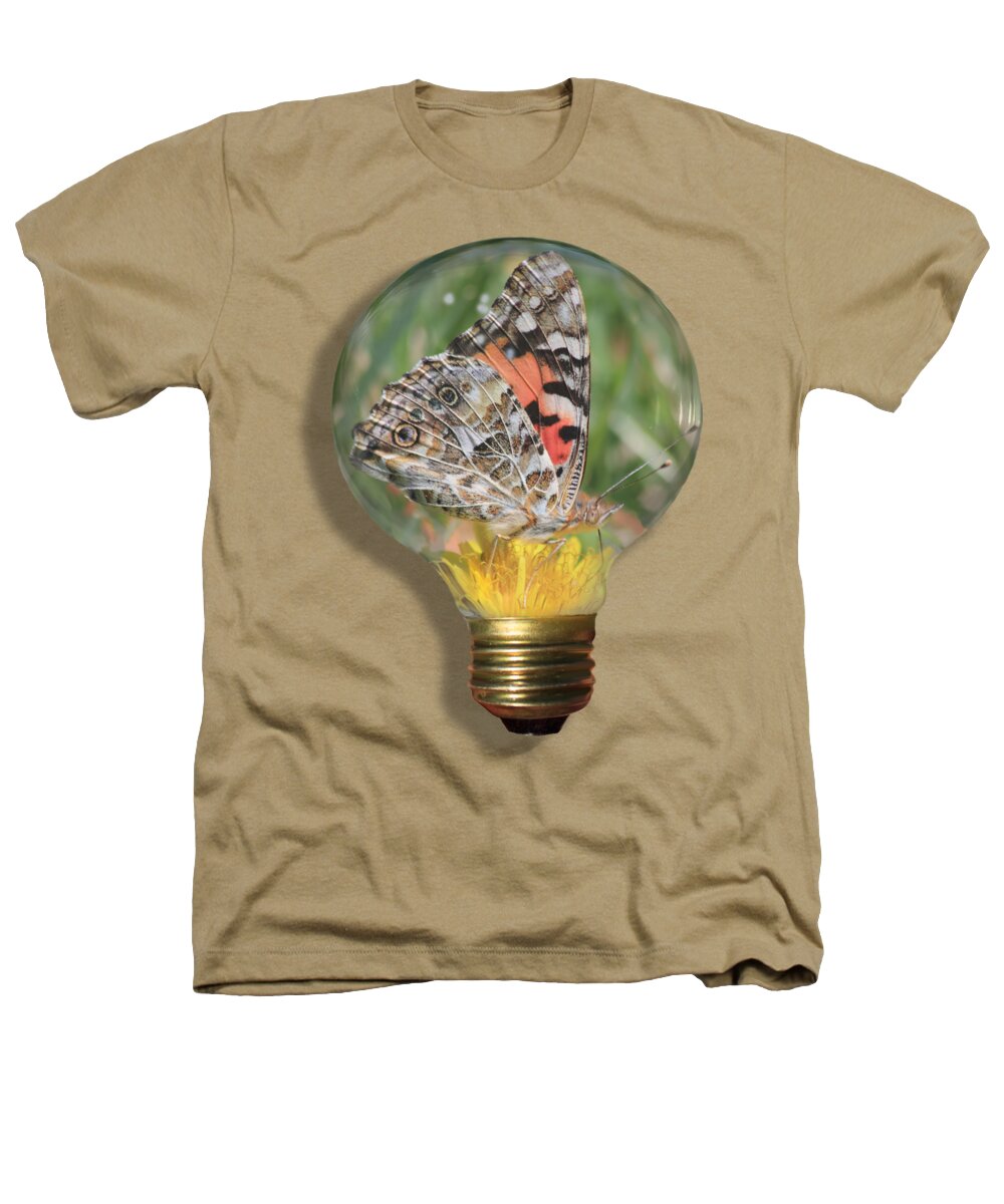 Butterfly Heathers T-Shirt featuring the photograph Butterfly In A Bulb II by Shane Bechler