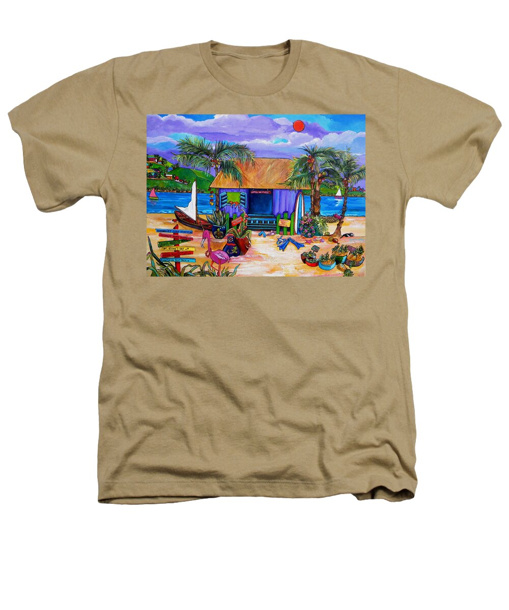 Island Heathers T-Shirt featuring the painting Cara's Island Time by Patti Schermerhorn