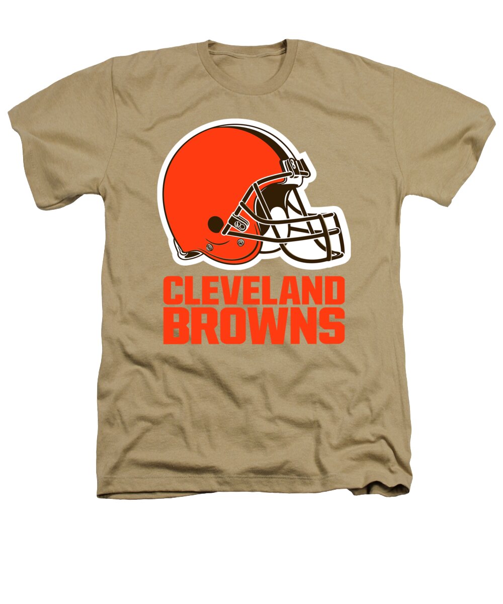 Cleveland Heathers T-Shirt featuring the mixed media Cleveland Browns on an abraded steel texture by Movie Poster Prints