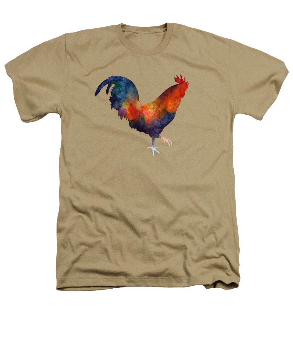 Rooster Heathers T-Shirt featuring the painting Colorful Rooster by Hailey E Herrera