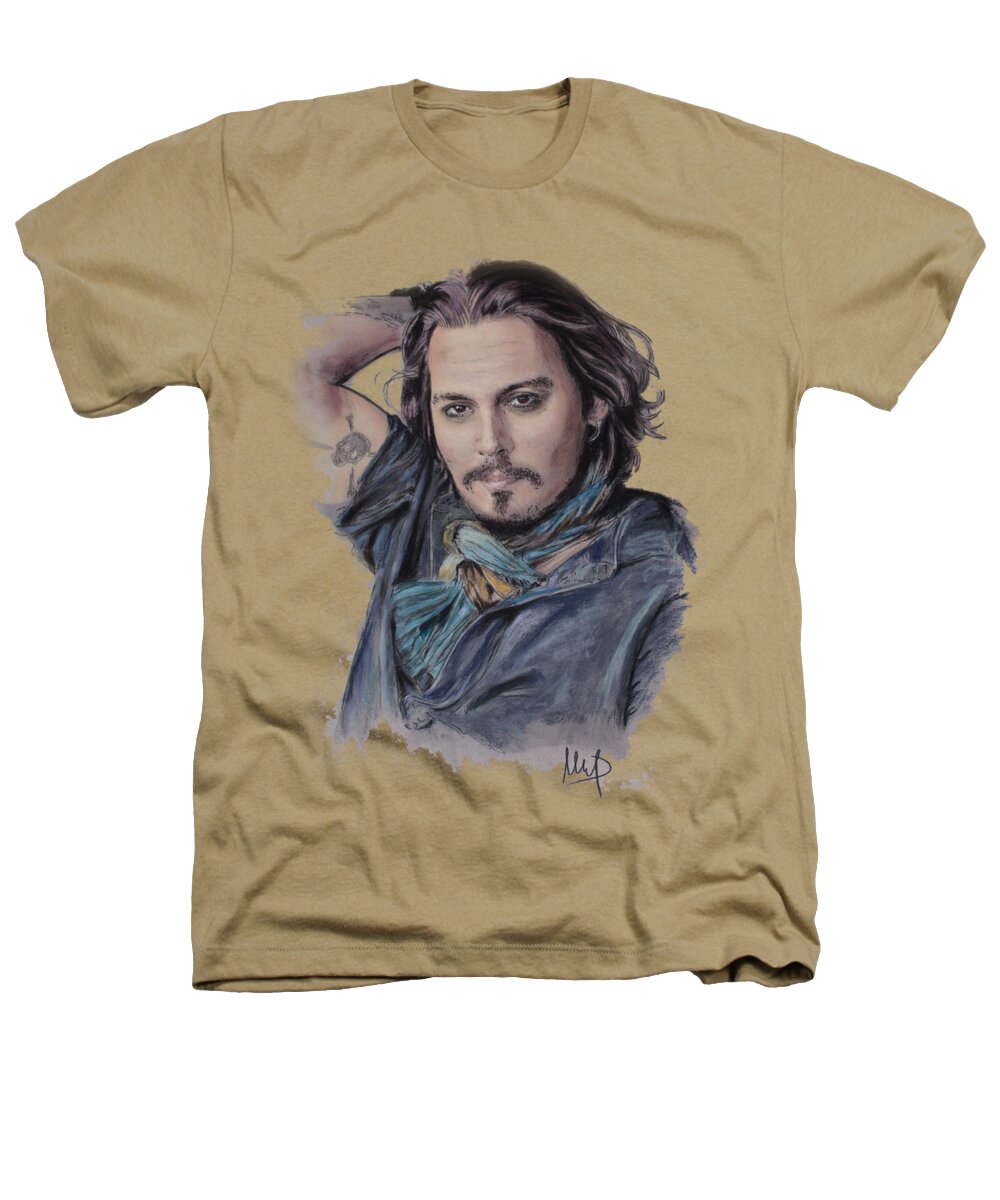 Johnny Depp Heathers T-Shirt featuring the drawing Johnny Depp by Melanie D
