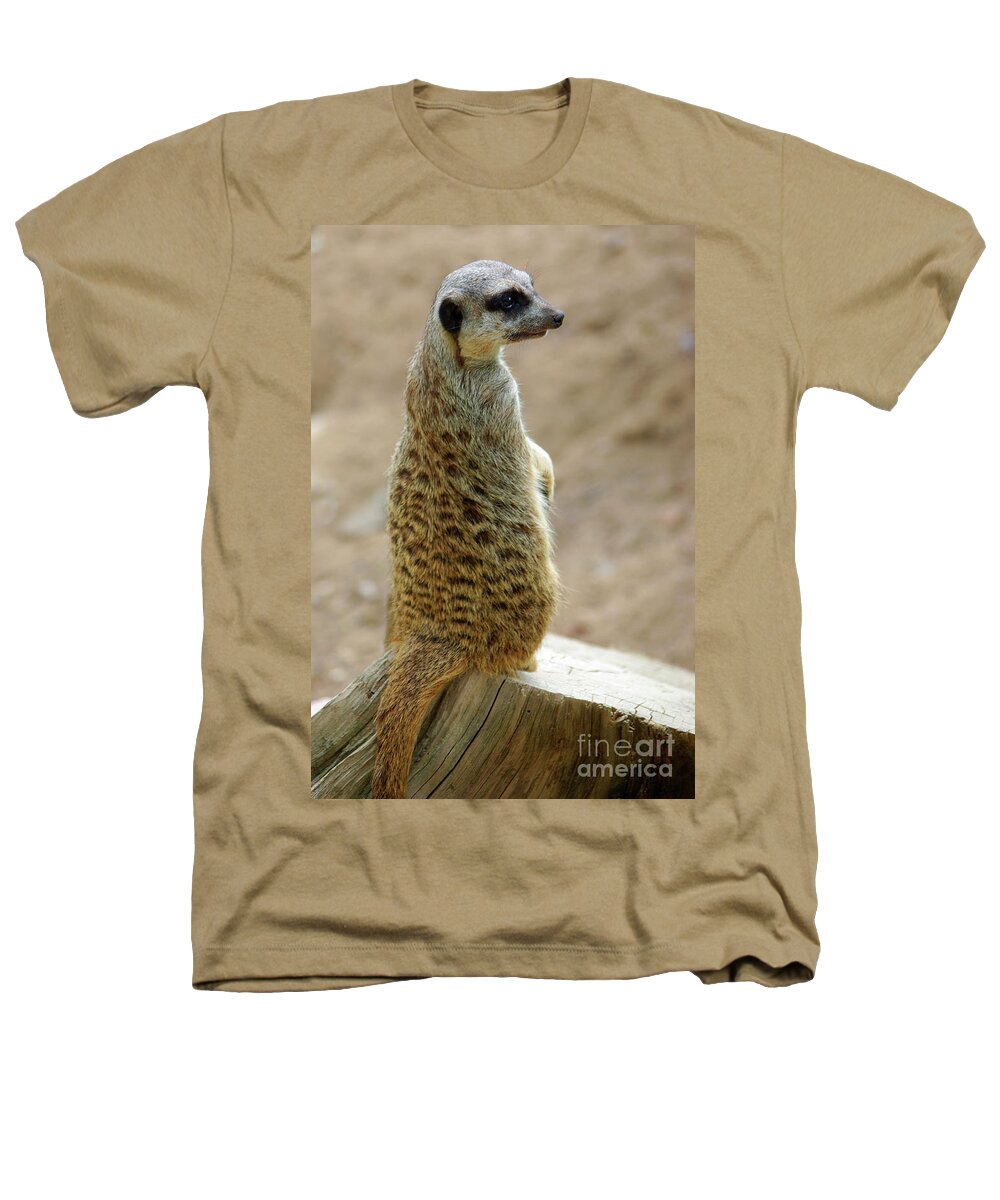 Adapted Heathers T-Shirt featuring the photograph Meerkat Portrait by Carlos Caetano