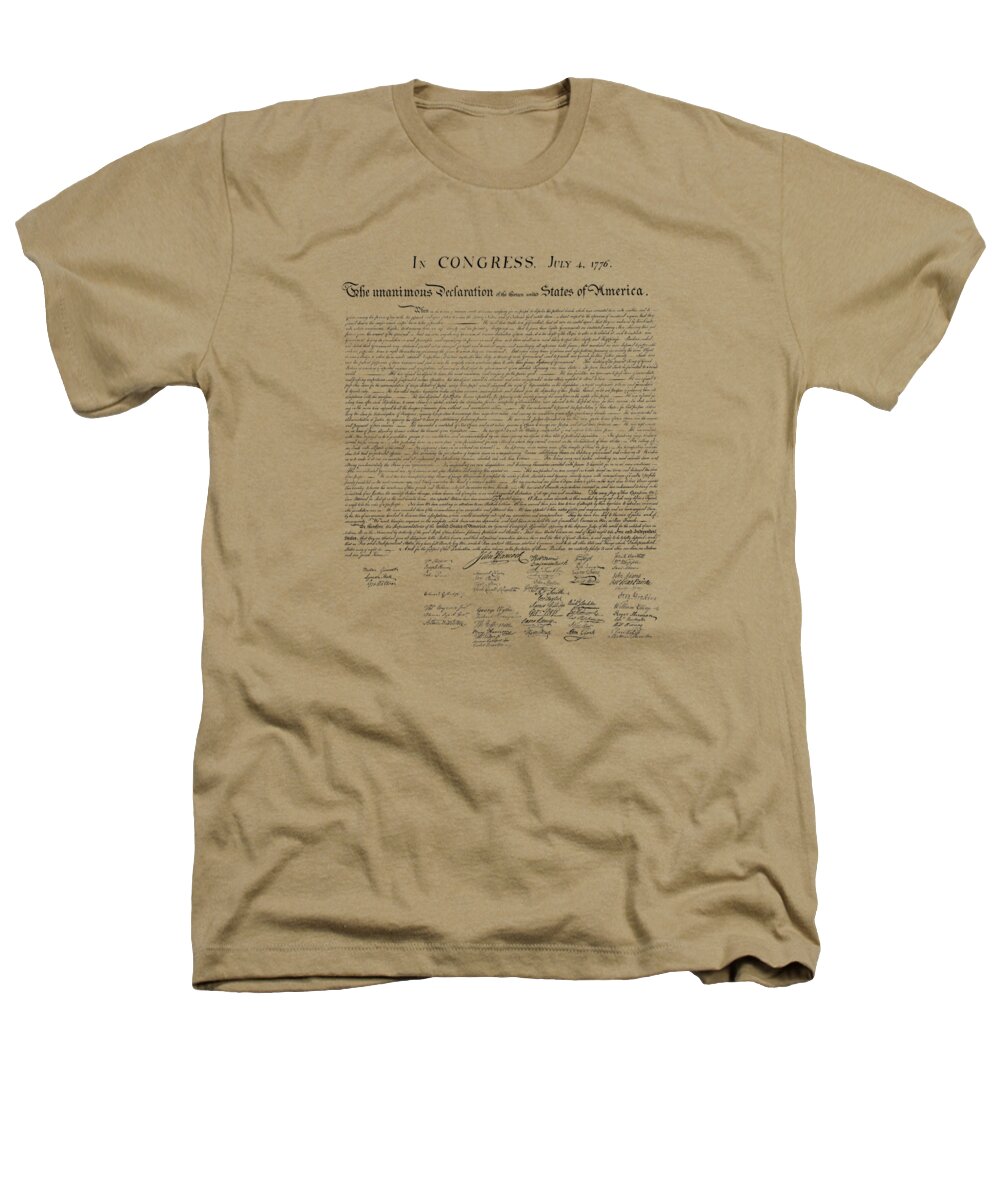 Declaration Of Independence Heathers T-Shirt featuring the mixed media The Declaration of Independence by War Is Hell Store