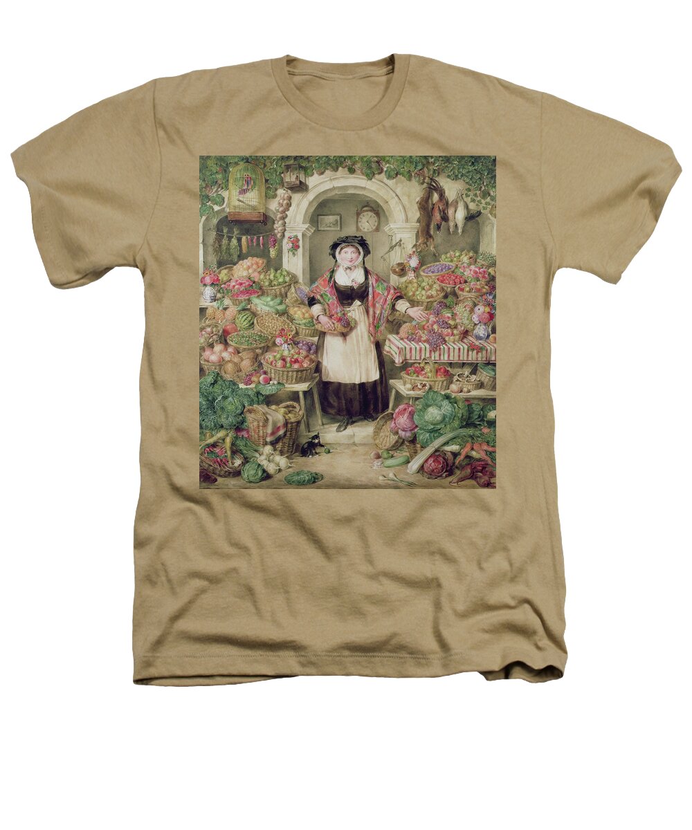 Fruit Heathers T-Shirt featuring the painting The Vegetable Stall by Thomas Frank Heaphy