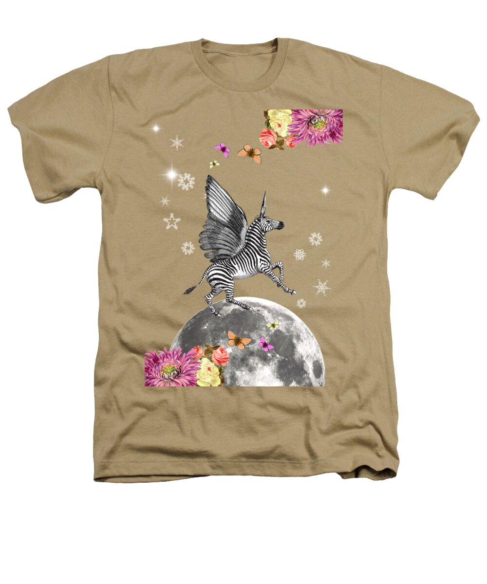 Unicorn Heathers T-Shirt featuring the digital art Zebra Pegacorn Unicorn by Gloria Sanchez