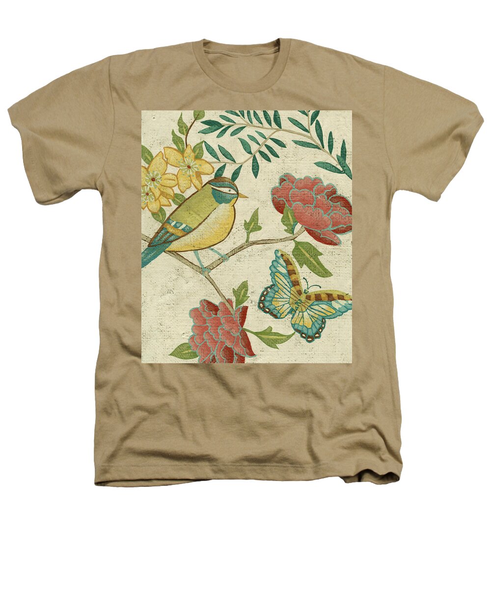 Decorative Heathers T-Shirt featuring the painting Antique Aviary I #1 by Chariklia Zarris